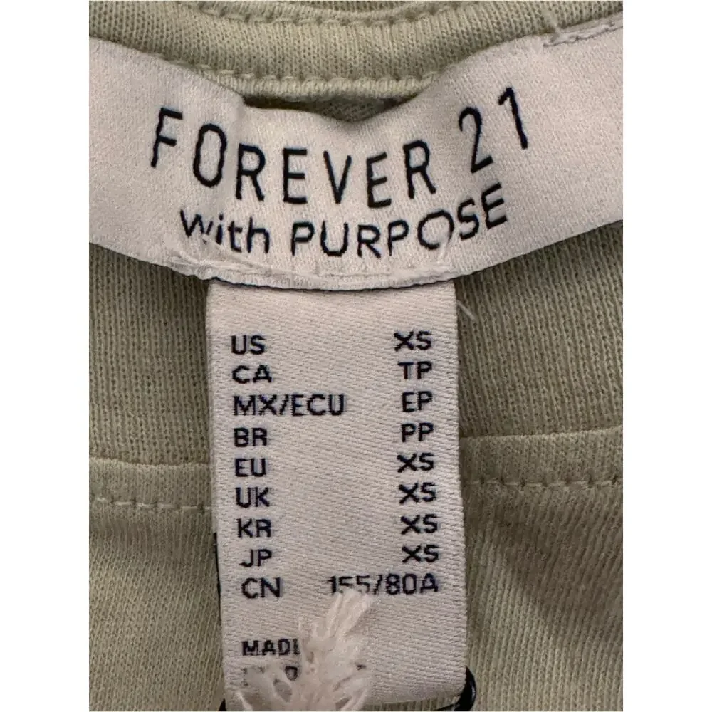 NWT Forever 21 Women's Sage Crew Neck Knit Short Sleeve Top - Size XS  b20